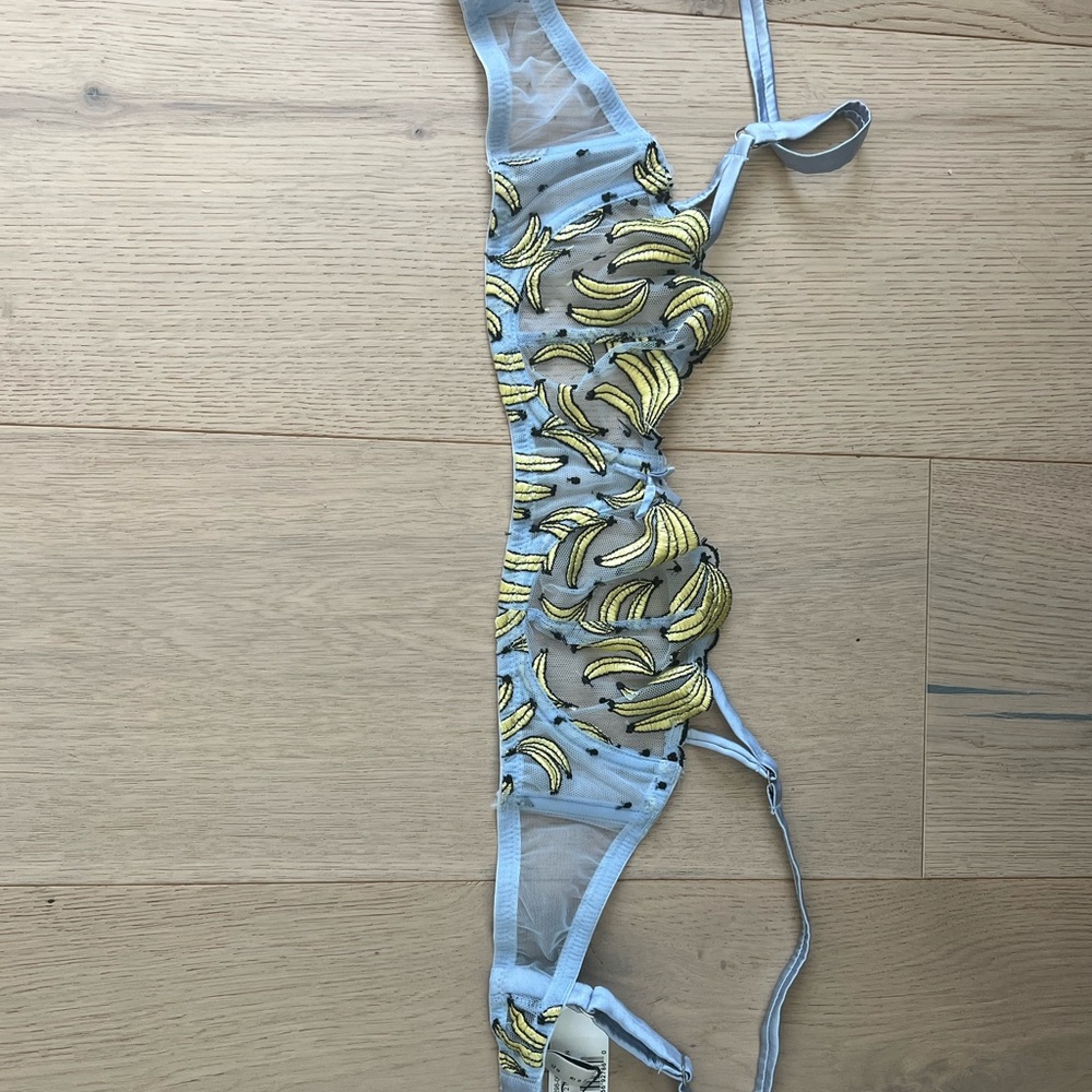 Banana Embroidery Balconette Bra